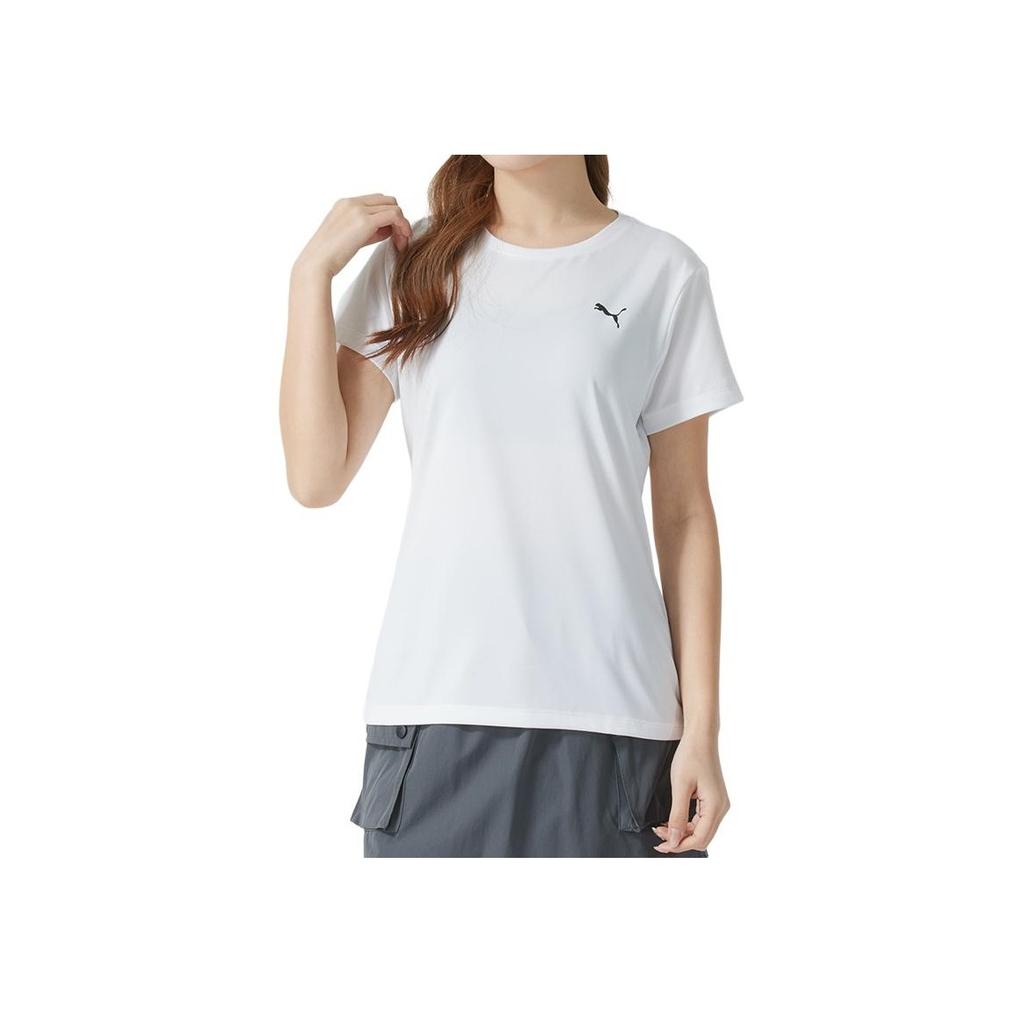 Puma Sports Lifestyle Series Round Neck Casual Breathable Short Sleeve T-Shirt Women T-Shirts White 528393-02