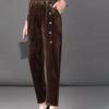 Pantaloni Chic Autunno Inverno Vintage in Velluto a Coste Nuovi Casual a Vita Alta Caldi Lunghi Retro alla Caviglia Streetwear Moda