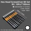 Cheie Allen cu cap hexagonal, set de biți de șurubelniță SAE metrice, 1/4" cu coadă hexagonală, biți de șurubelniță magnetică din oțel S2, scule de găurit electrice de mână
