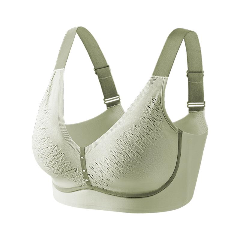Large size, large chest, small underwear, women's thin bra, full cup, no steel ring, anti-sagging adjustment type, fat mm shrink bra.