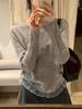 Lace-Trim Wool Knit Bell Sleeve Sweater - Spring/Autumn Long-Sleeve Top