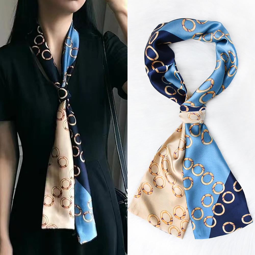 1 Pcs Horse Pattern Print Scarf Headband Neckerchief Foulard Female Hair Scarfs Neck Tie Skinny Scarves Soft Satin