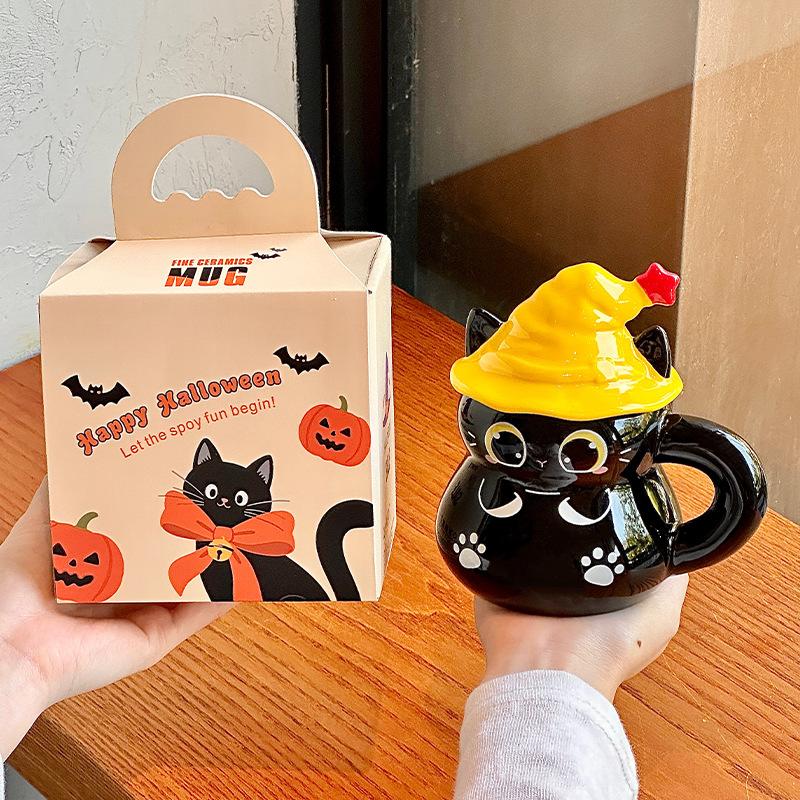 Birthday gift cute cat cup magic hat ceramic mug for girl girlfriend children Halloween gift