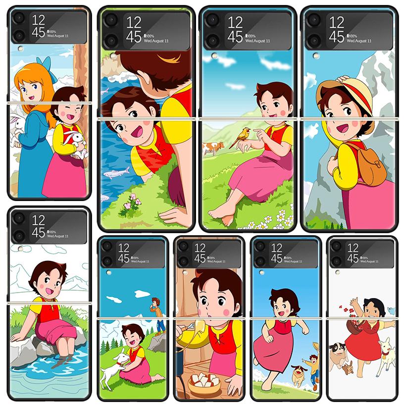 Heidi Niedliche Cartoon Hüllen Für Samsung Galaxy Z Flip 4 5 6 7 3 Z Flip7 Flip6 Flip4 Flip5 Flip3 5G Harte Stoßfeste Fundas Hülle