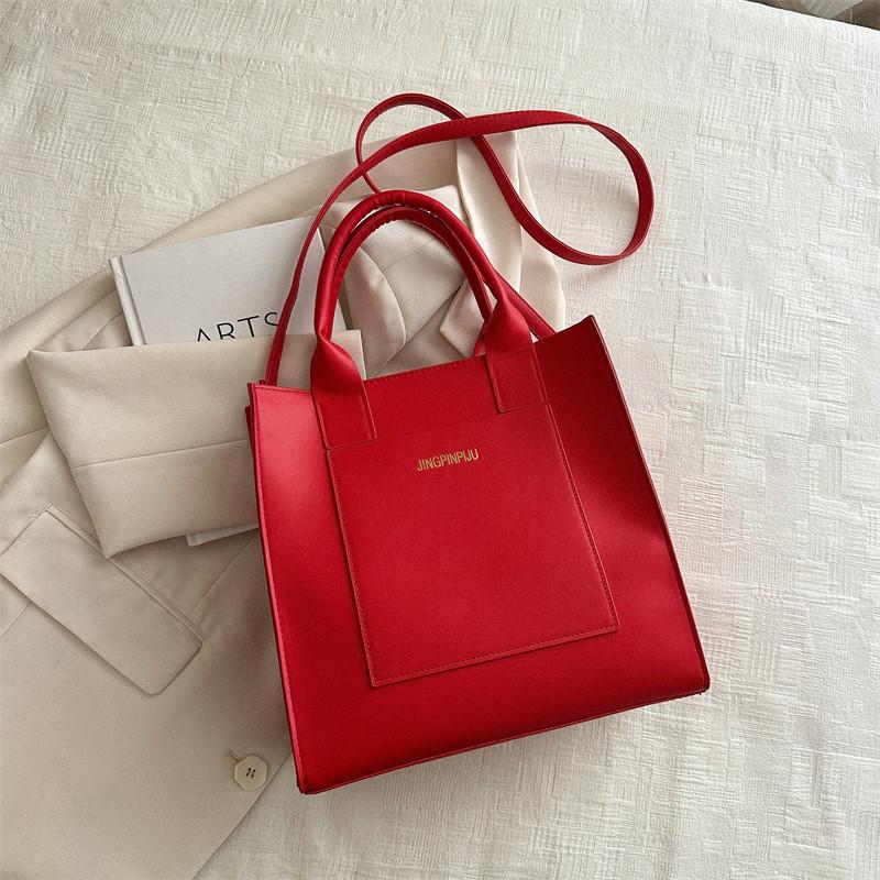 Stylish Large Capacity Casual 2024 New Simple Solid Color Tote Bag For Work And Everyday Use