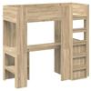 Loft Bed Frame with Desk Sonoma Oak Finish 75 x 190 cm
