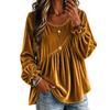 Women's Color Bell Sleeve Top with Round Neck and Long Sleeve