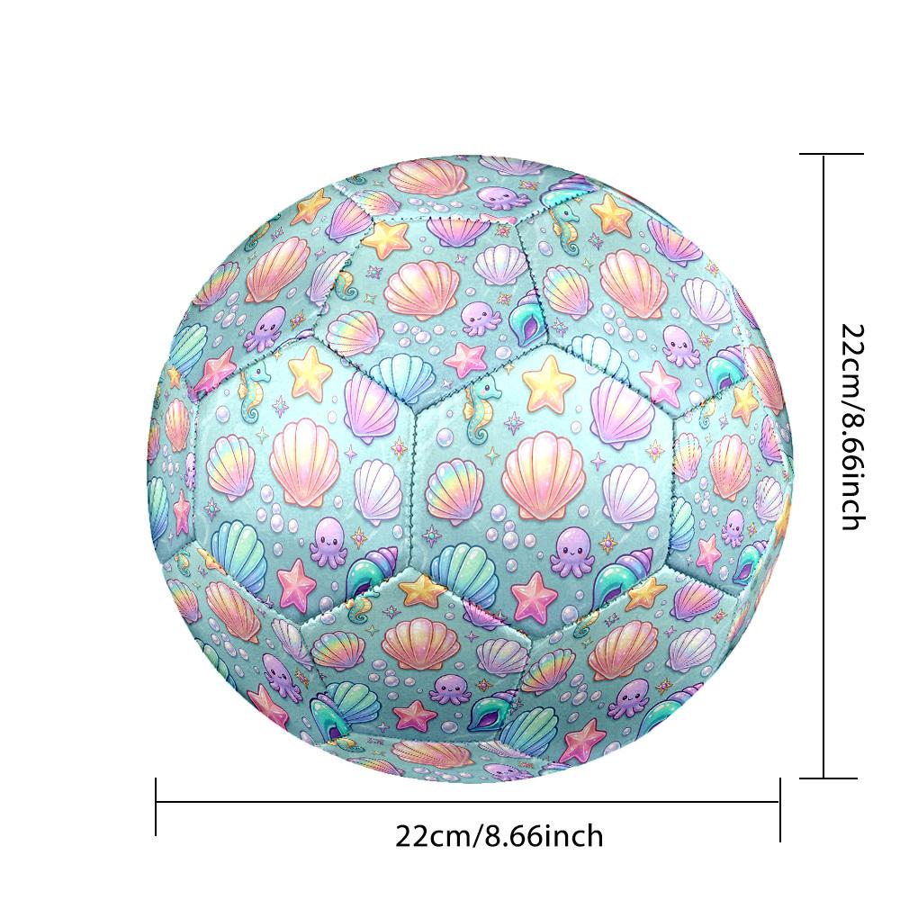 1pc Ocean Treasures Themed Soccer Ball, Size 5, Lightweight PVC Material, Outdoor Training Soccer Ball Gift. Q62225