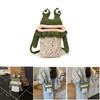 Childrens Green Cotton Knit Frog Mini Crossbody Bag With Soft Structure For Daily Activities