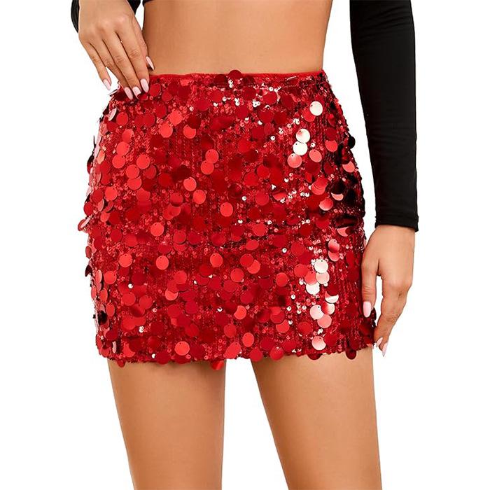 Sexy High Waist Sequined Dance Skirt