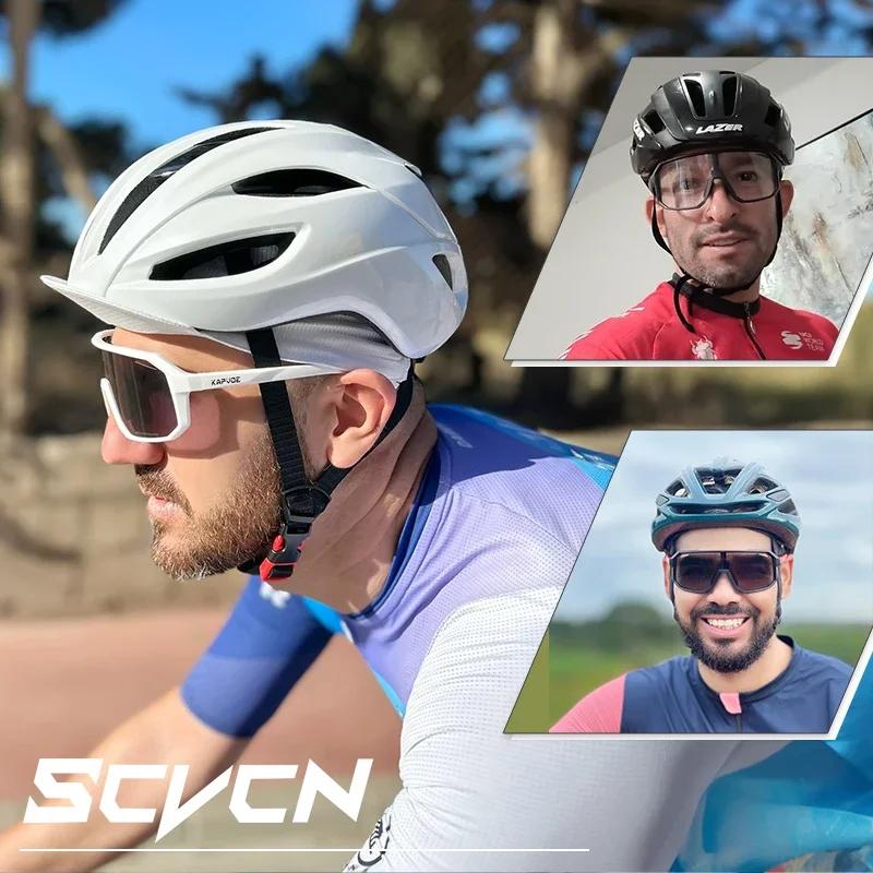 Scvcn Neue photochrome Fahrrad-Sonnenbrille für Herren mit UV400-Schutz, Damen, Sport-Laufbrille für Herren, Brille für Rennrad, Fahrradbrille