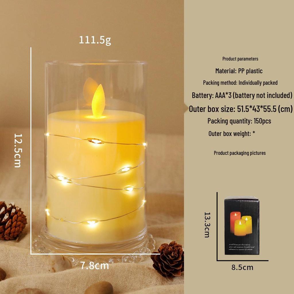 Simulated LED Bullet Candle String Lights - Decorative Acrylic Atmosphere Lights