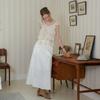 Deondeulob Dd_Ribbon Tie Lace Tiered Blouse_Ivory