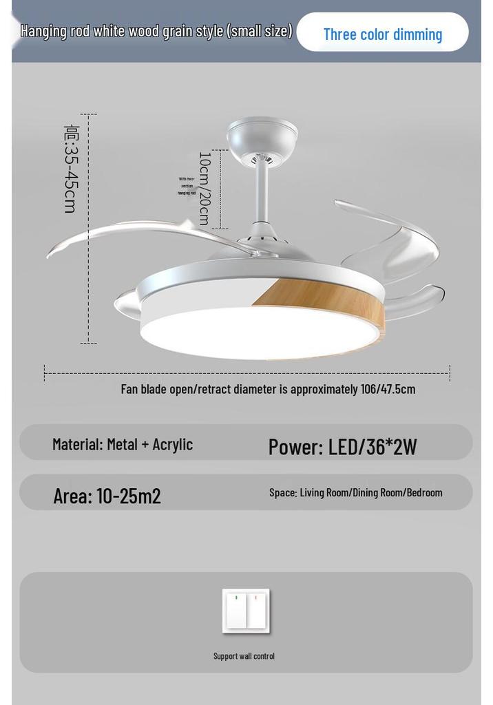 Modern Smart Ceiling Fan Light with Voice Control for Dining and Living Rooms