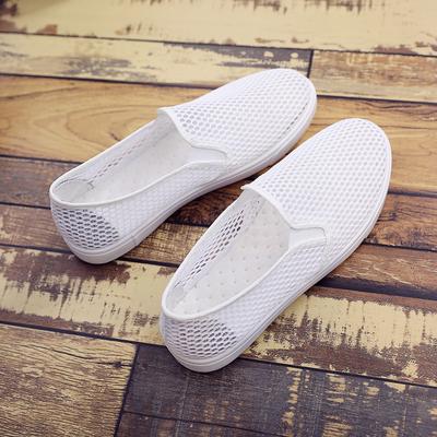 Little White Shoes Women's Summer Mesh Shoes Breathable Flat-soled Casual Shoes Light One-pedal Student Lazy Shoes Mesh Mesh Shoes