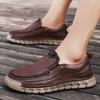 Men's Summer Retro Slip-on Leather Loafers: Casual, Breathable, Thick Sole Design