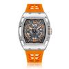 Luxury Fashion Men's Sports Wristwatch 20mm Stainless Steel Quartz Movement 50 Bar Water Resistant Luminous Hollow Design