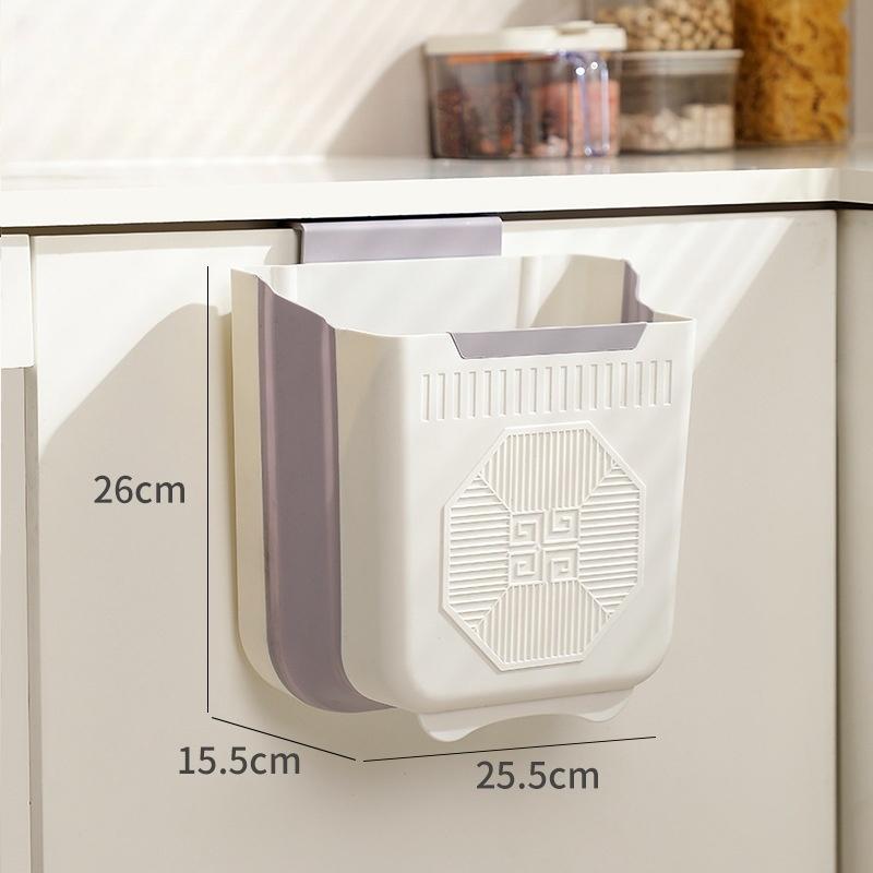 Home Kitchen Wall Mounted Foldable Garbage Bin Hanging Large Caliber Thickened Multifunctional Garbage Storage Bin