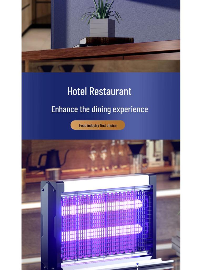 Wall-Mounted Electric Mosquito and Fly Killer for Hotels, Restaurants, and Outdoor Use
