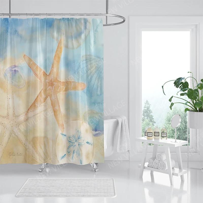 Domácí voděodolná látka Koupelnové závěsové doplňky 90x200 Sprchový závěs 240 * 200 Sprchový závěs ve stylu Atlantis