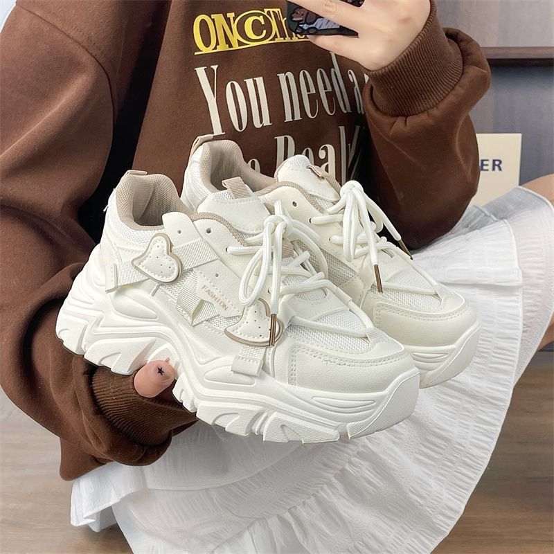 

Autumn new sports shoes mesh breathable niche light casual dad shoes tide 35 хаки