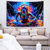 VIKAMA Meditating Goddess Boho Tapestry  Colorful Hair Aesthetic Wall Art For Living Room Bedroom Entryway Decor