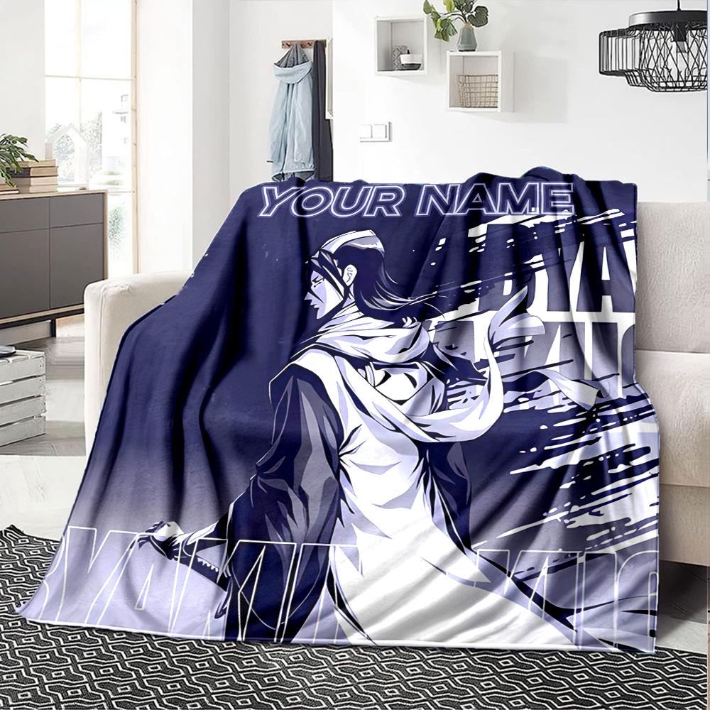 Customiz Name Personality Byakuya Kuchiki (2) Blanket Soft &Warm Sofa Office Bed Travel Lunch Break Blanket, Gift Suitable for All Seasons