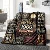 Vintage Anniversary Celebration Customize Your Name Blanket Soft Cozy Perfect For Sofa Couch Office Bed Picnics Ideal For All Seasons Modern Style