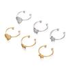 5pcs Gold Color Stainless Steel Open Ring Cabochon Cameo Blank Tray Base Settings for DIY Rings Jewelry Making Findings Supplies