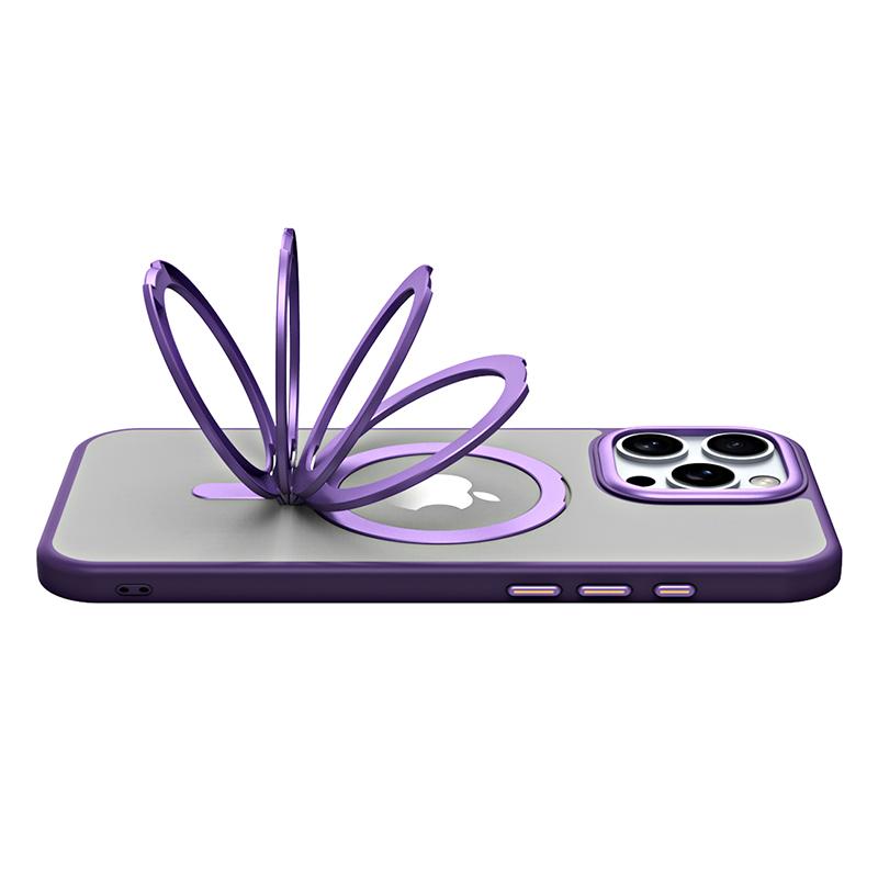 Für iPhone 16 Pro Magnetische Hülle Sturzsichere TPU+Acryl Ständer Handyhülle