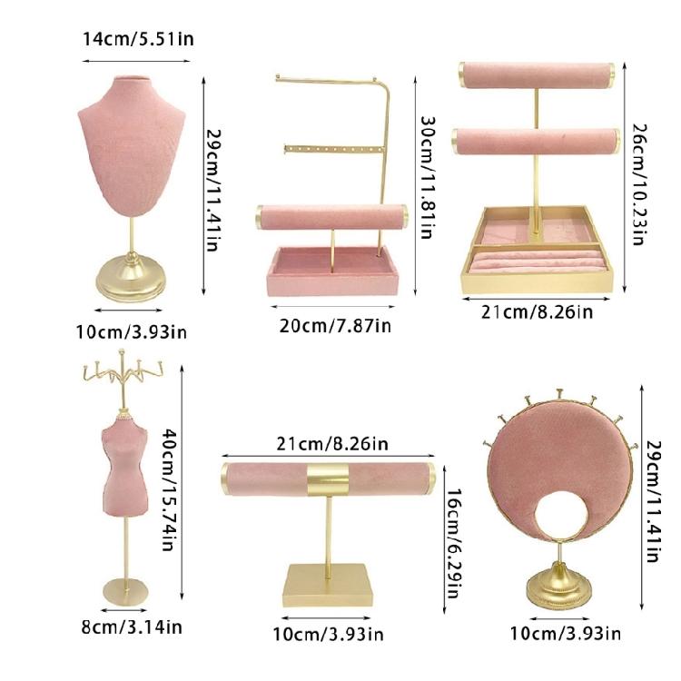 Fashionable Jewelry Exhibit Stand Versatile Jewelry Display Stand Iron Plush Shelves for Bedroom Shop Countertop