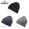 AVIREX Double Knit Cap Watch Cap Logo Embroidery (JP, One Size, 57.0 cm-59.0 cm, gray)