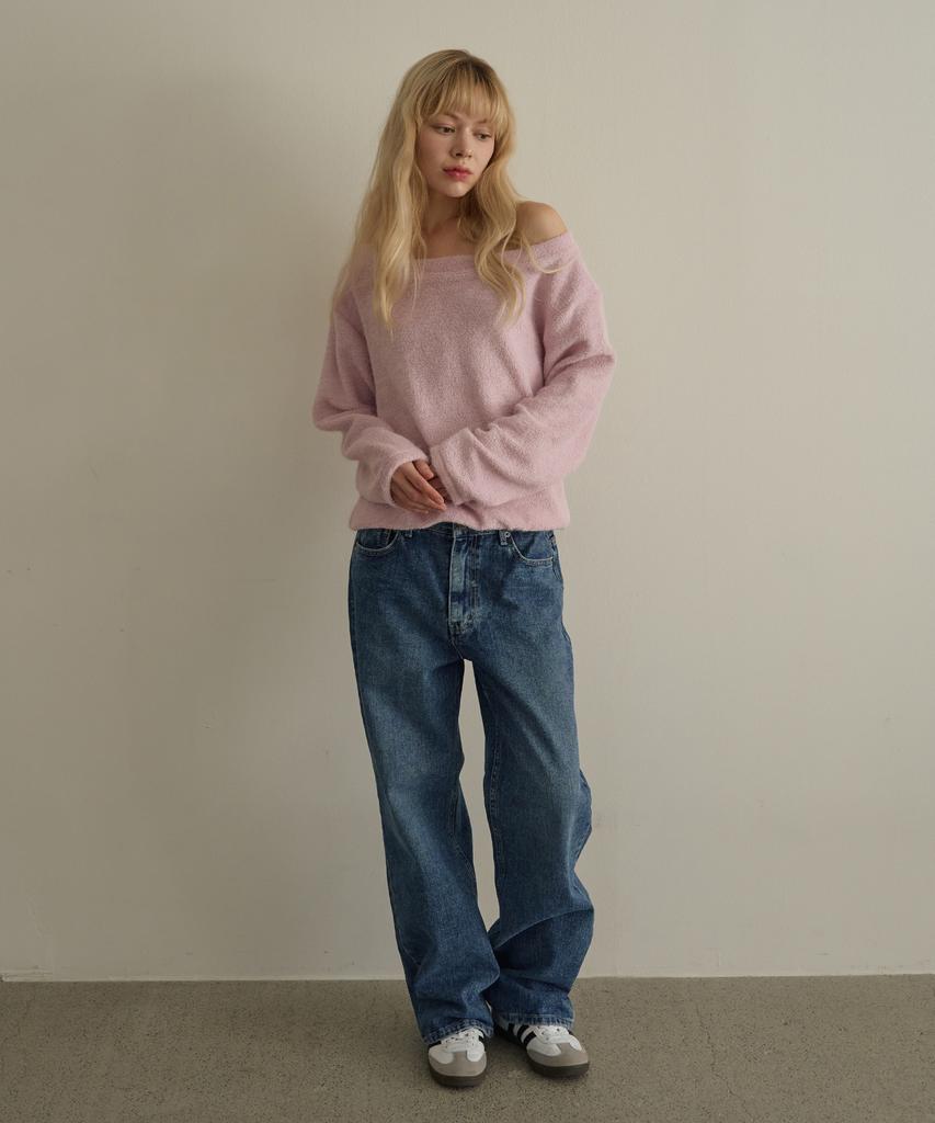 5OML Monggle Off-Shoulder Knit (Pink)
