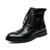 Botas de Estilo Británico Clásico Botas de Cuero para Hombre Botas con Cordones hasta el Tobillo Punta Afilada Tacón Bajo Suela Gruesa Botas para Negocios Citas
