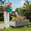 Horticulture Garden Bed Divisible Resin Planter Box for Backyard Patio Balcony with 4 Legs Gray 43.31 X 17.72 X 12.6