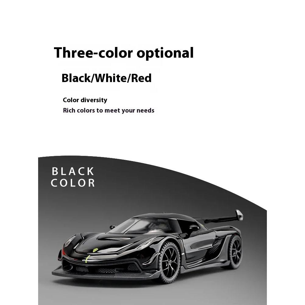 1/32 Alloy Die-cast Koenigsegg JESKO Sports Car Model Sound and Light Return Belt Base Ornament Children's Toys Birthday Gift
