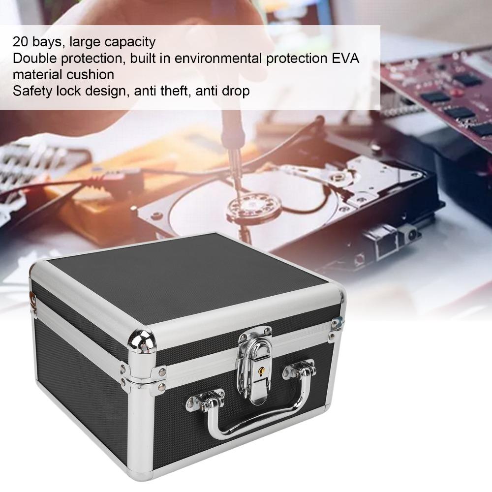 2.5 Inch Hard Drive Case 20 Bays Hard Disk Carrying Case Protective Cover  External Hard Disk