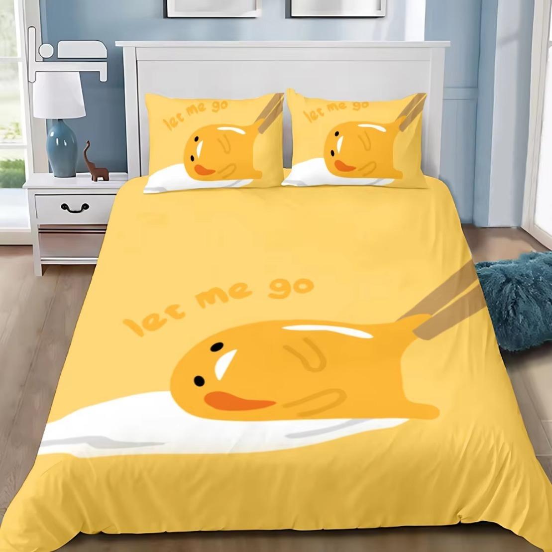 

Смешной Ленивый Яичный Пододеяльник Наволочка,G-Gudetama Постельный Комплект Взрослый Мальчик Девочка Украшение Спальни Односпальный Двуспальный Большой Размер 135x200cm-2pcs