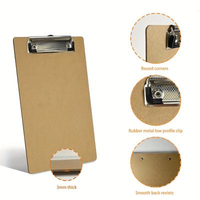 Low Profile A5 Wood Fiber Clipboard with Hanging Loop | Ideal for Home, Office, or Classroom Use, Writing Board, Cardboard