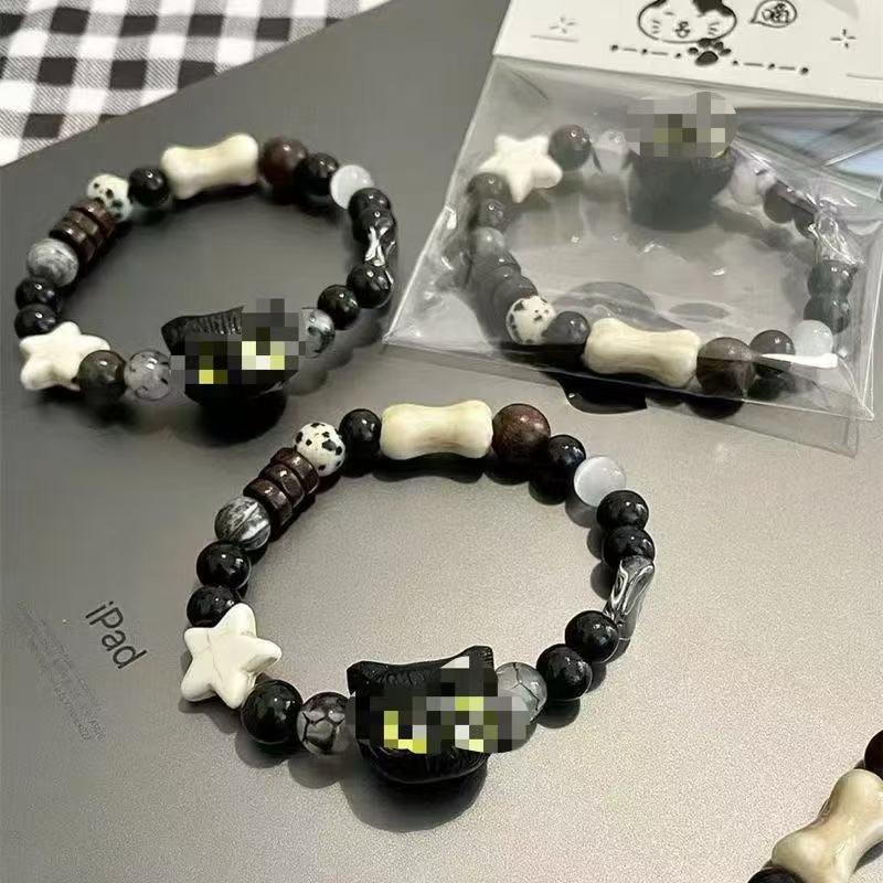 Cute Cat Chinese Style Couple Bracelet Hand Rope For Student Gift