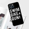 Swim Bike Run Triathlon Case For iPhone 17 Pro Max 14 11 15 16 Pro Max 13 12 mini 16 Plus 16e 17 Air Phone Cover