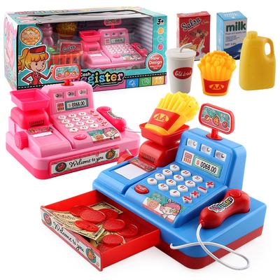 Girls Play House Supermarket Cash Register Toys Lights Music Cosplay Checkout Page Parent-Child Birthday Gift