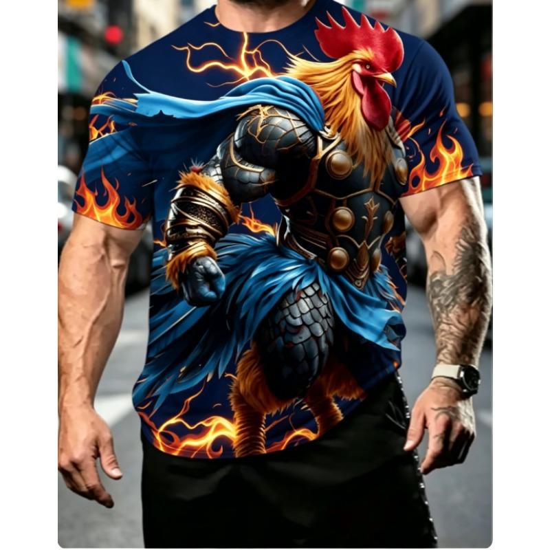 T-shirt da uomo con stampa grafica 3D retrò - Perfetta per l'uso quotidiano e le vacanze