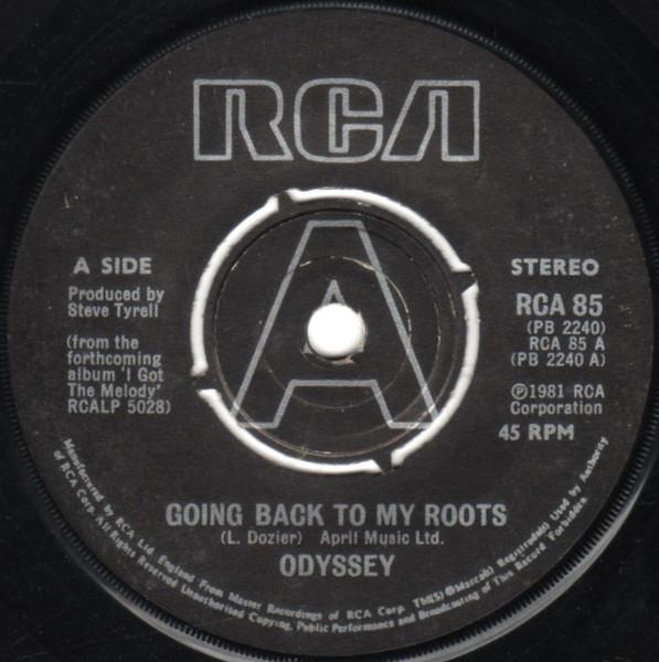 

7inch Record ODYSSEY - Going Back To My Roots RCA85 RCA 1981 UK Soul/Funk Used
