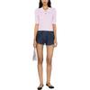 PINKO Short Sleeve Doll Collar Fitted Knit Top Women tops Light-Purple 103162A1Q3-N78