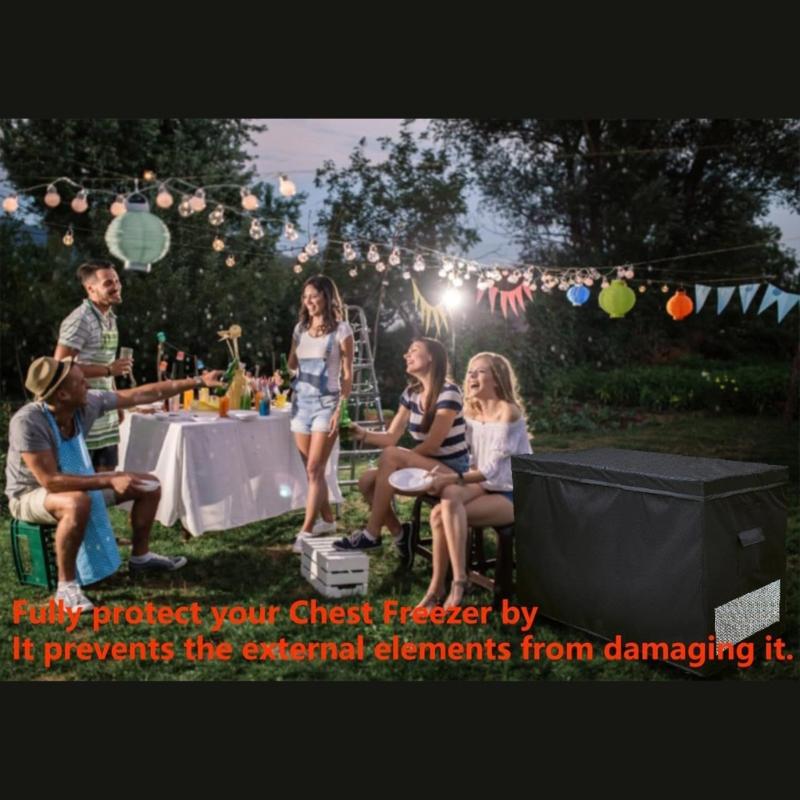 Capa à Prova de Poeira com Base Elástica para Congelador Vertical de 14-16 Pés Cúbicos Capa Protetora à Prova d'Água para Congelador com Zíper Duplo