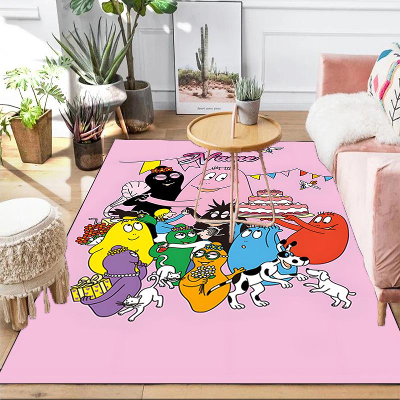 Custom Name Colorful Cartoon Barba-papa Rug Game Carpet, Floor Mat for Bedroom Living Room Entryway Rug, Home Decor Idea Gift for Christmas birthday