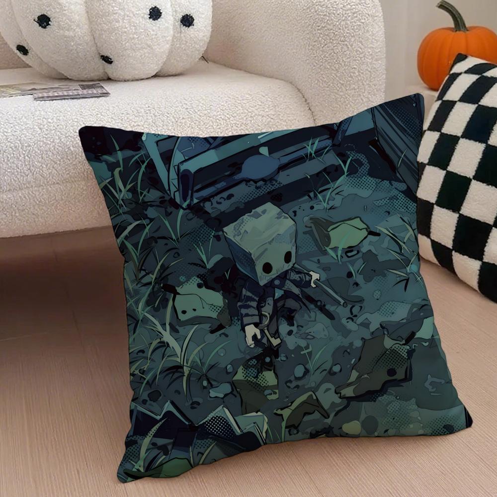 Thriller GAME LLittle Nightmares Cushion Cover Throw Pillow Cover Hidden Button Durable Polyester Chair Cushion