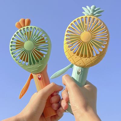 Pineapple Carrot Handheld Fan Press Misting Summer Cooling Fan Lightweight Portable Travel Outdoor Manual Mist Spray Personal Fan