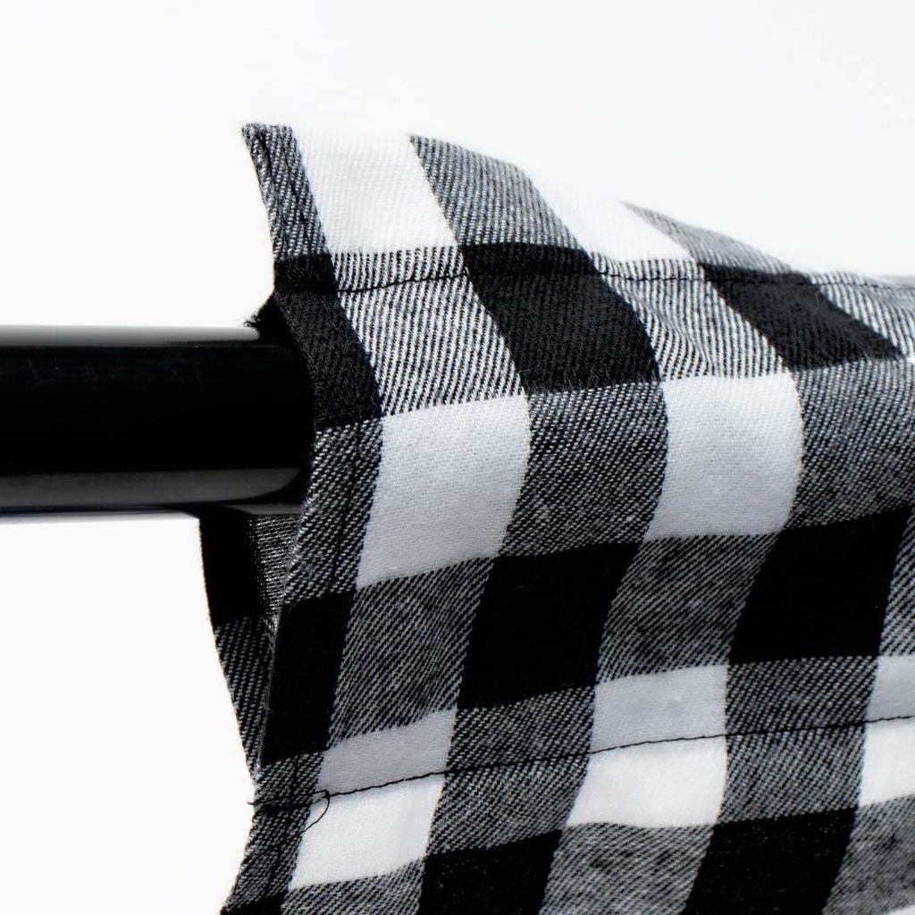 Buffalo Black And White Plaid Window Mantle Farmhouse Curtain Finished Decorative Half Curtain Through Rod Pocket Curtain Short Curtain